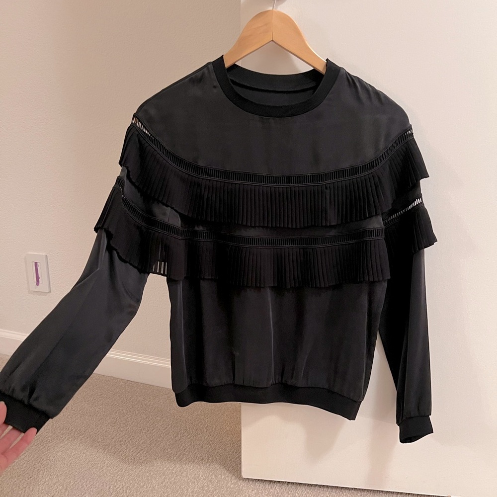 Chloe silk fringe top